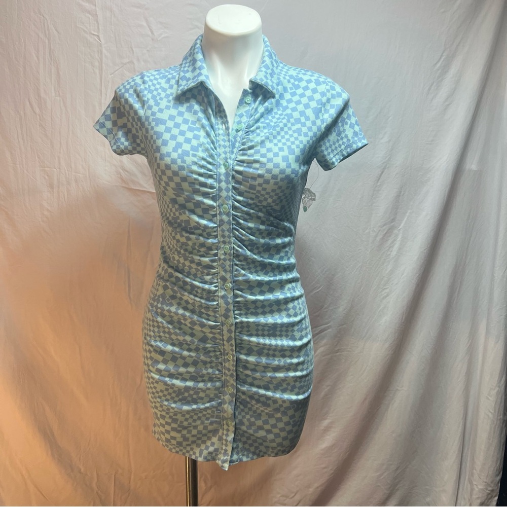 SO Light Blue Checkered Top